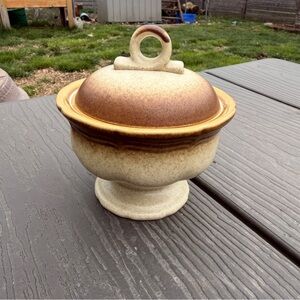 Vintage 1976-1993 Mikasa Whole Wheat Stoneware Lidded Sugar Bowl E8000